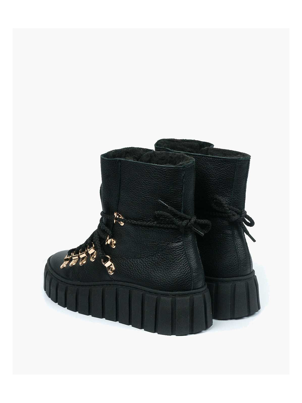 Czarne śniegowce damskie skórzane