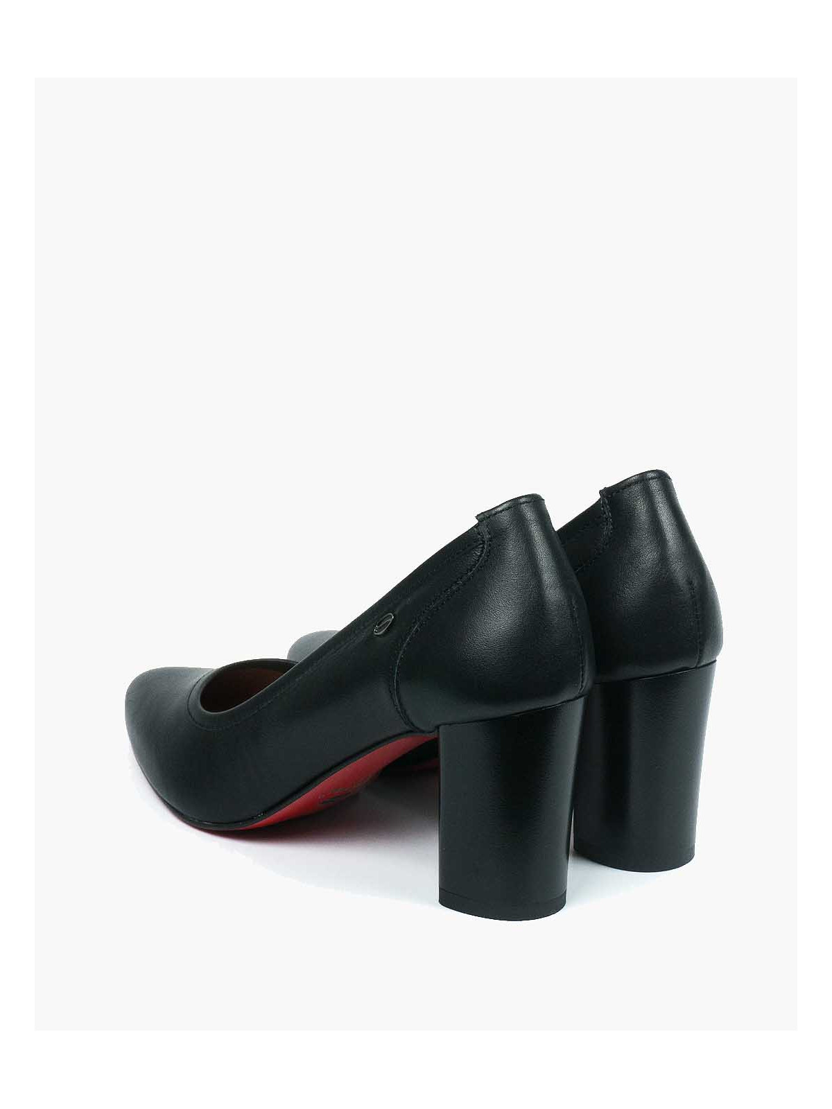 Czarne czółenka damskie skórzane