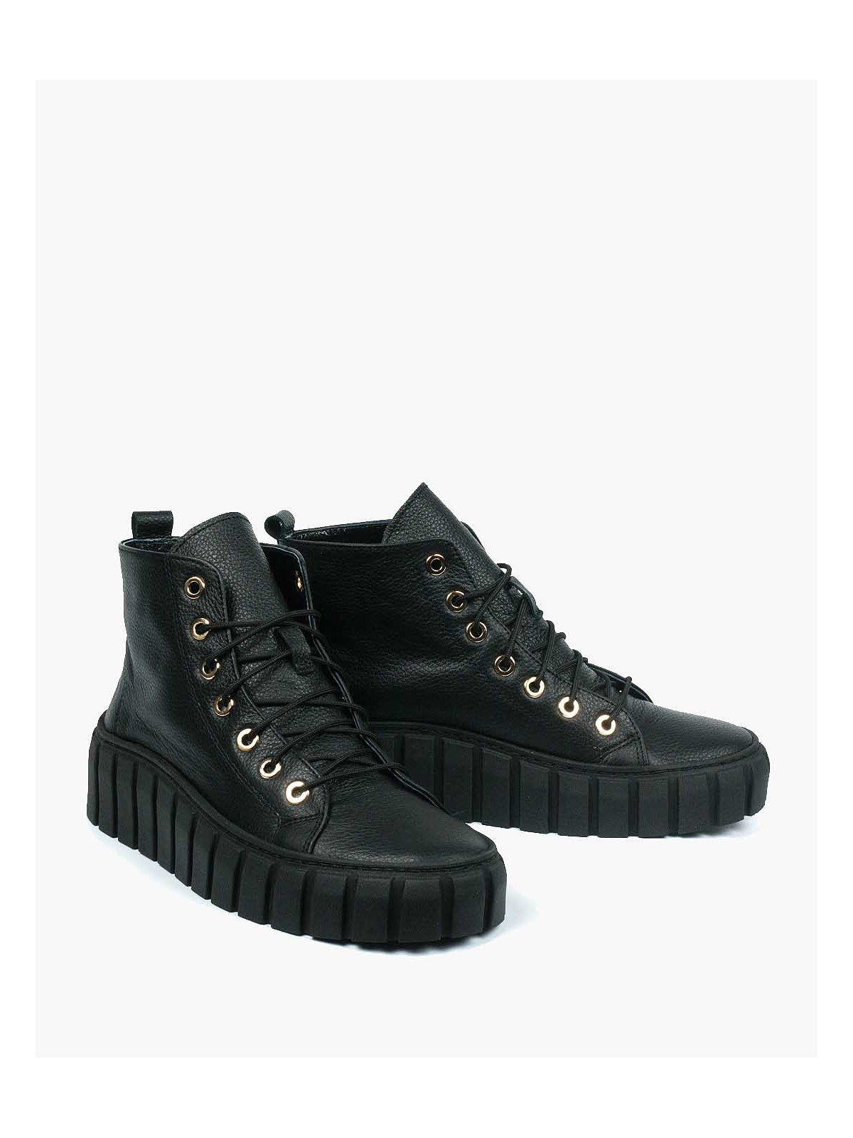 Czarne trampki damskie skórzane