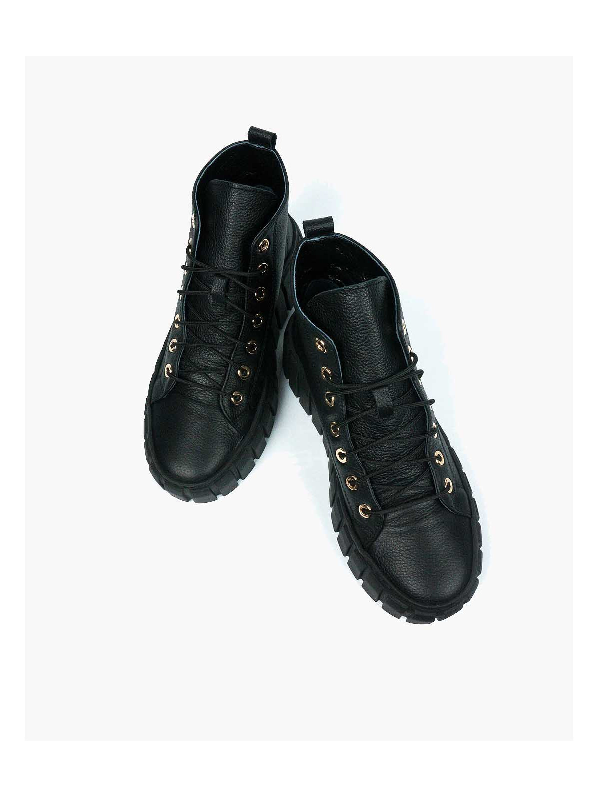 Czarne trampki damskie skórzane