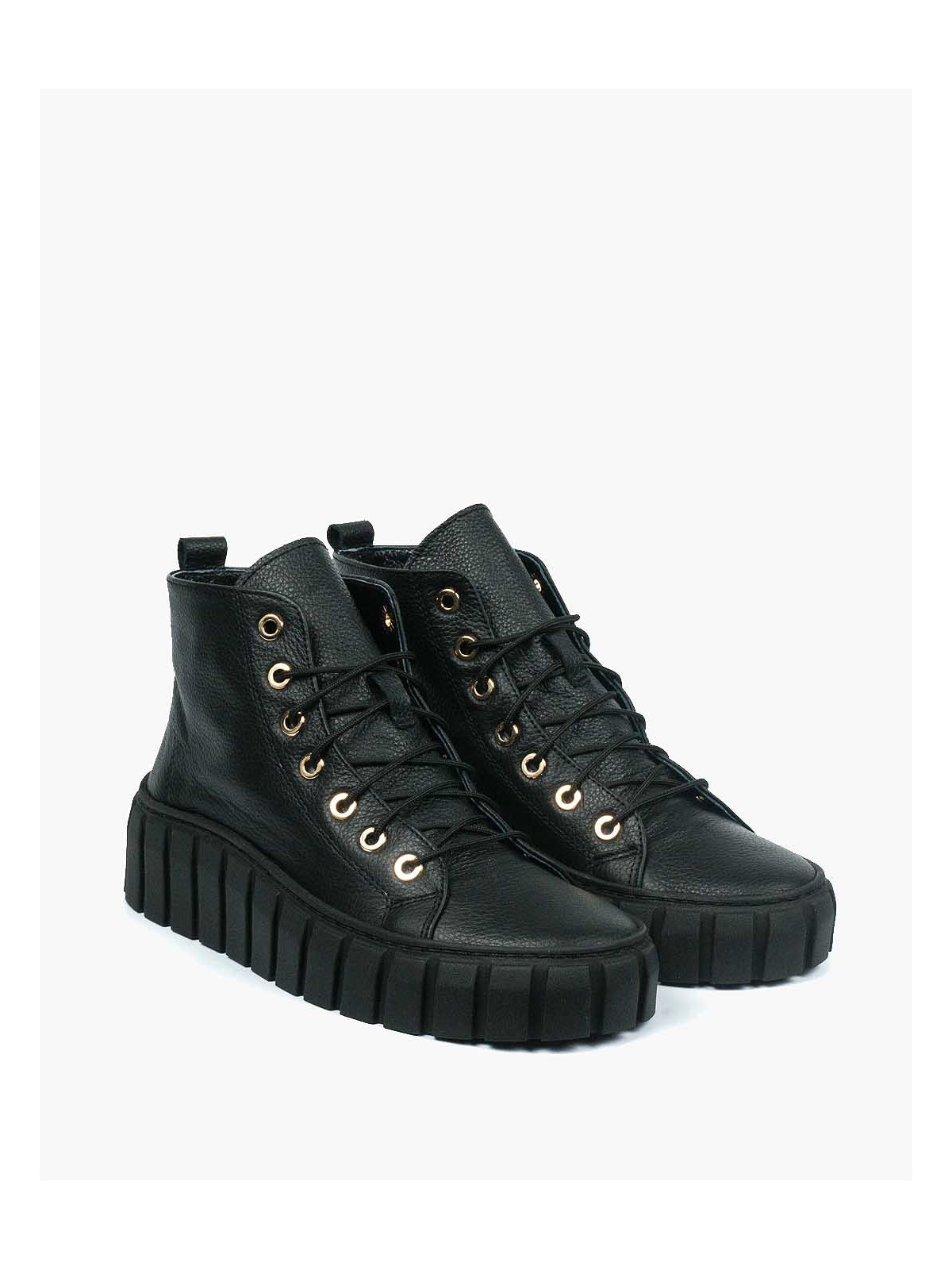 Czarne trampki damskie skórzane