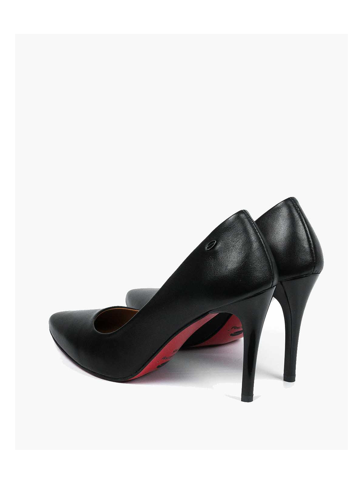 Czarne czółenka damskie skórzane