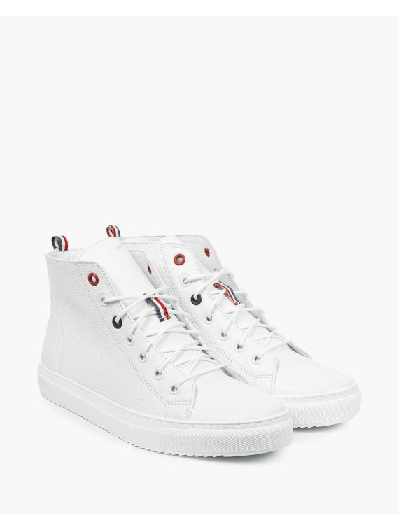 Białe trampki damskie skórzane