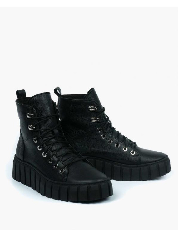 Czarne trampki damskie skórzane