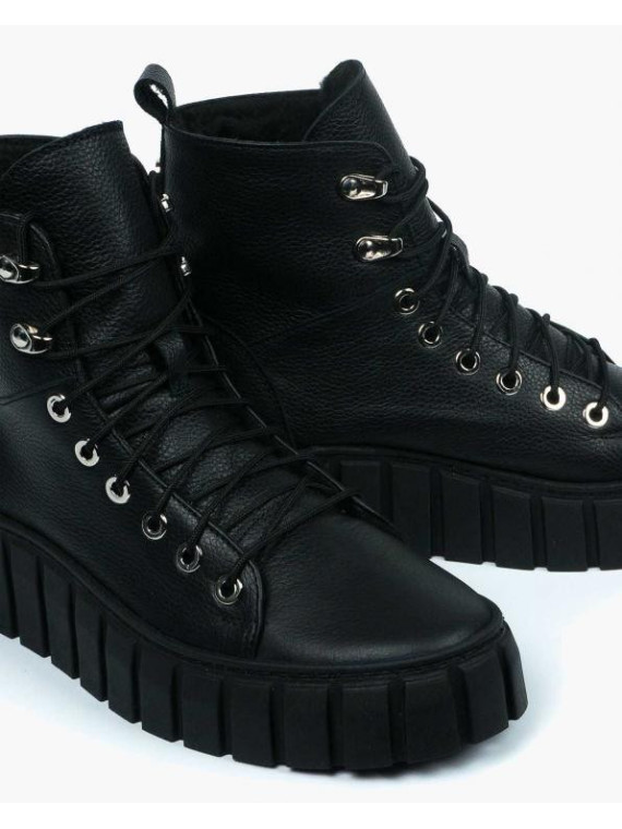Czarne trampki damskie skórzane