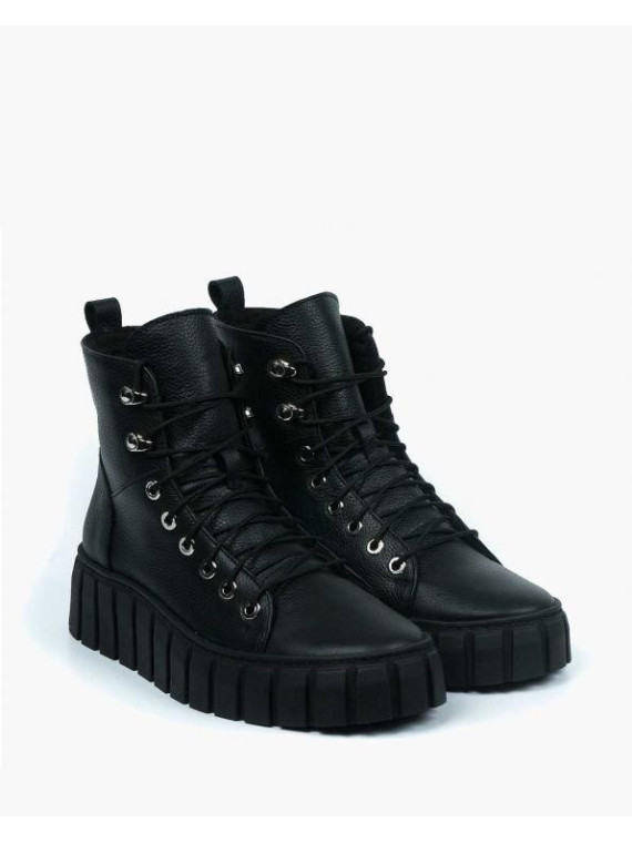 Czarne trampki damskie skórzane
