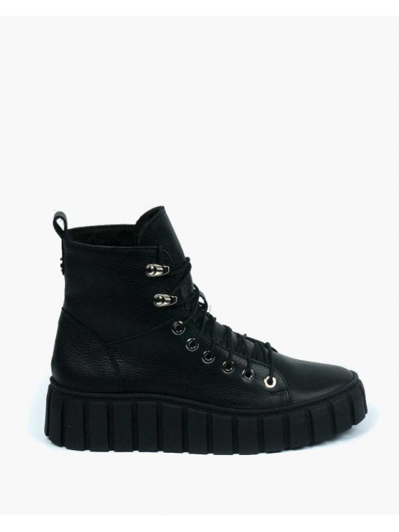 Czarne trampki damskie skórzane
