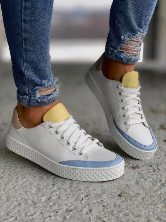 Białe trampki damskie skórzane