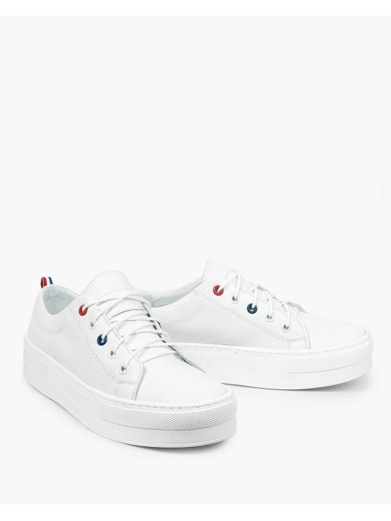 Białe trampki damskie skórzane