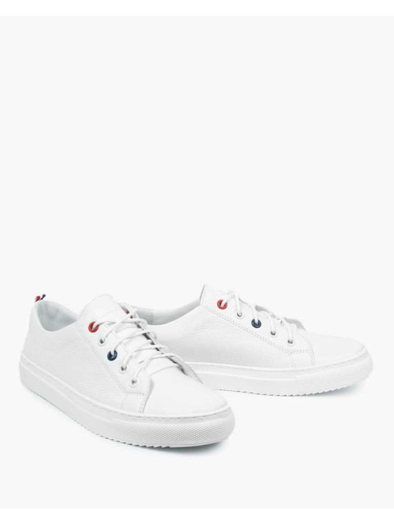 Białe trampki damskie skórzane