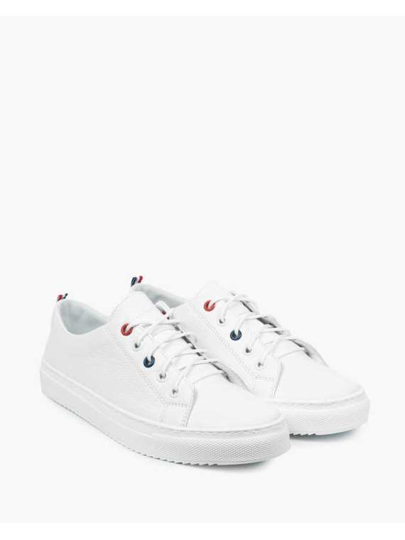 Białe trampki damskie skórzane