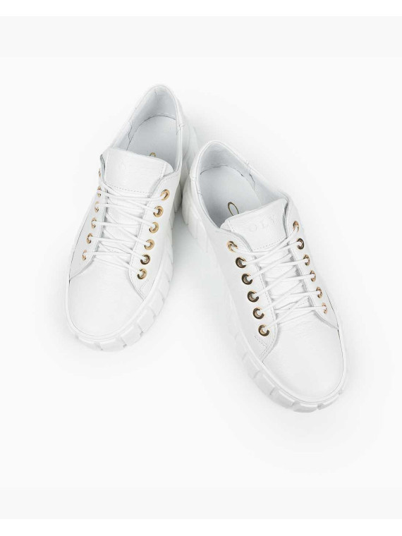 Białe trampki damskie skórzane