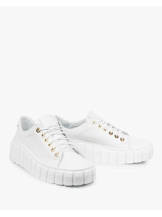 Białe trampki damskie skórzane