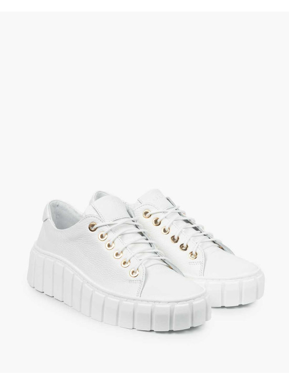 Białe trampki damskie skórzane