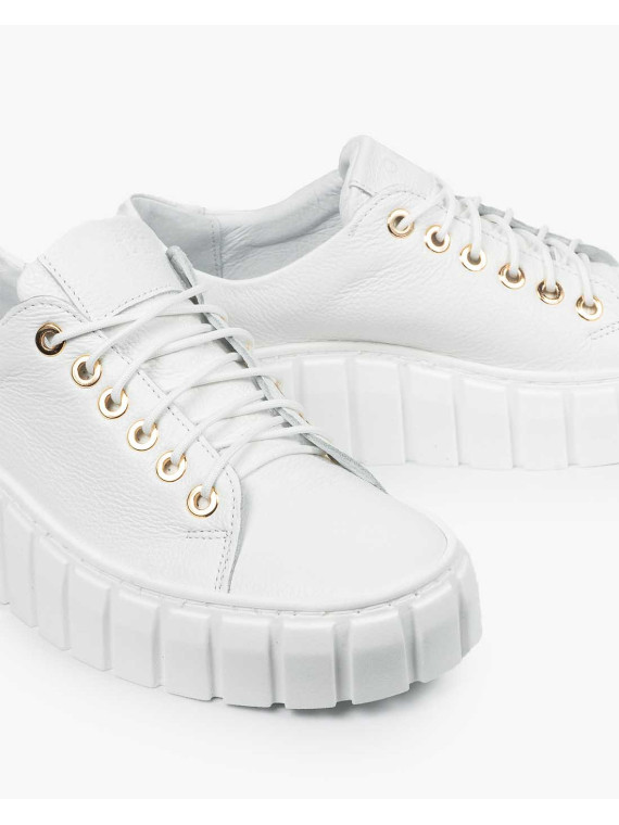 Białe trampki damskie skórzane