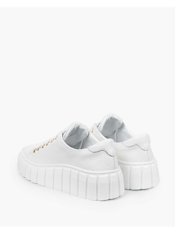 Białe trampki damskie skórzane