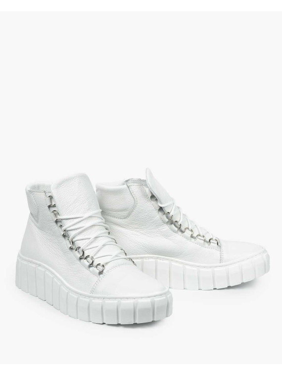 Białe trampki damskie skórzane