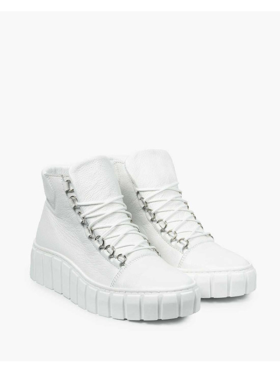 Białe trampki damskie skórzane