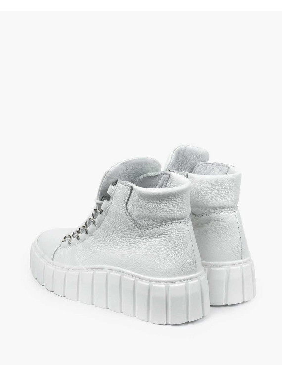 Białe trampki damskie skórzane