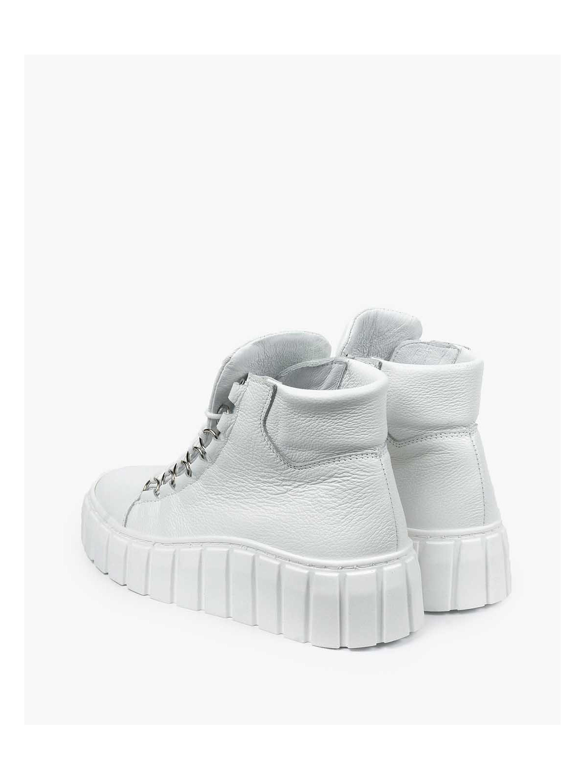 Białe trampki damskie skórzane