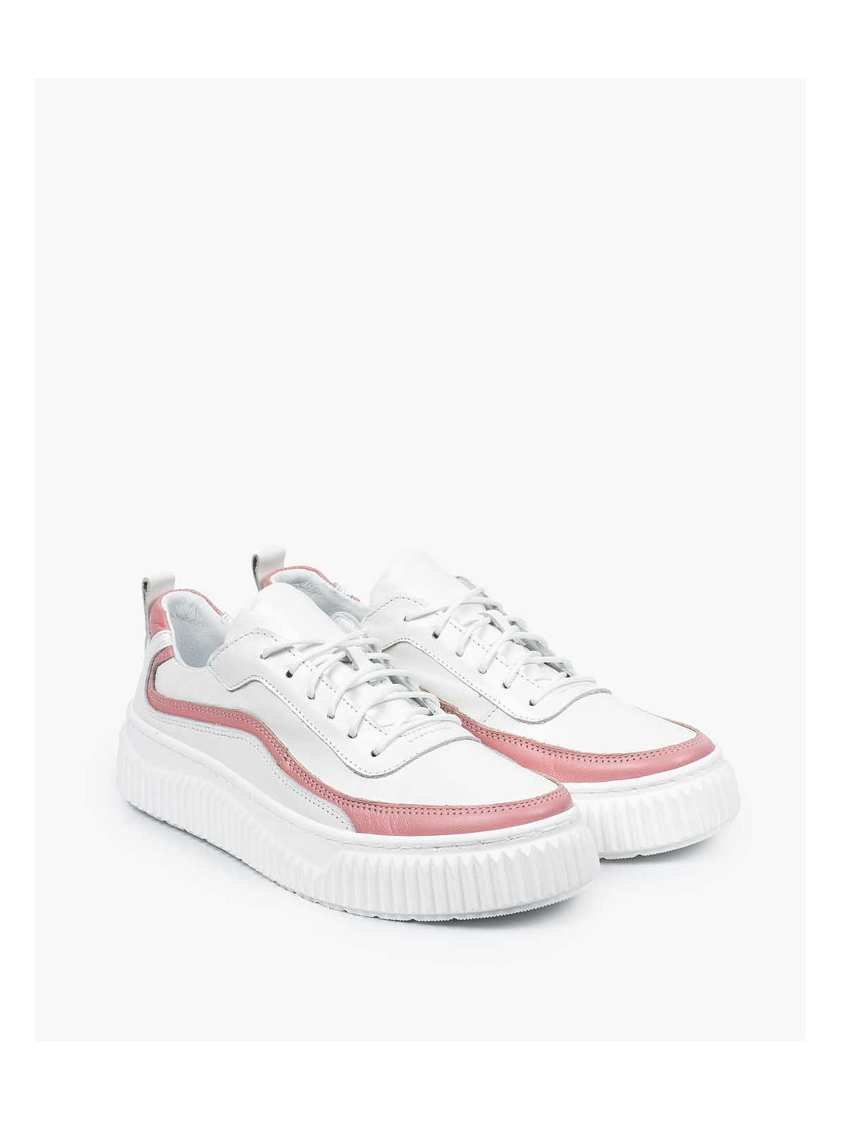 Białe trampki damskie skórzane