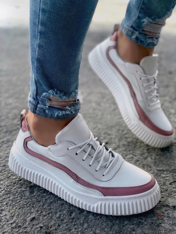 Białe trampki damskie skórzane