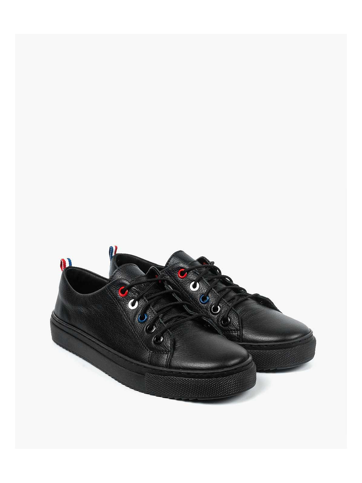 Czarne trampki damskie skórzane