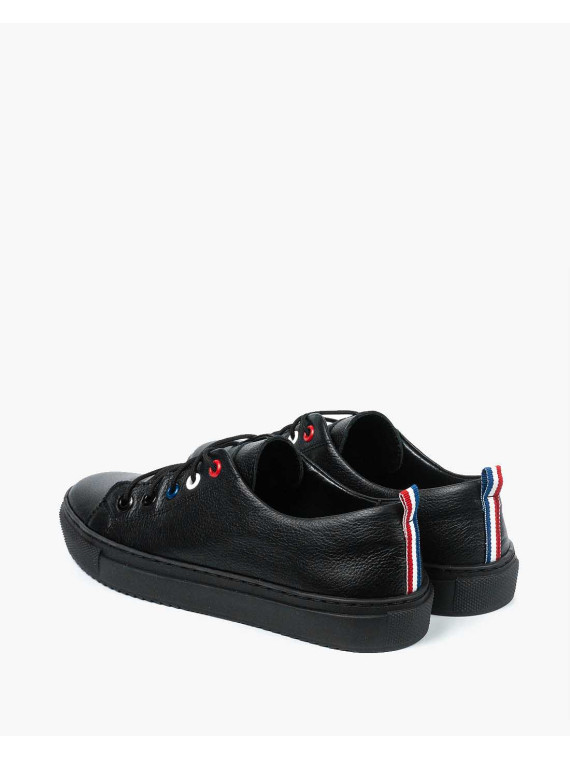 Czarne trampki damskie skórzane