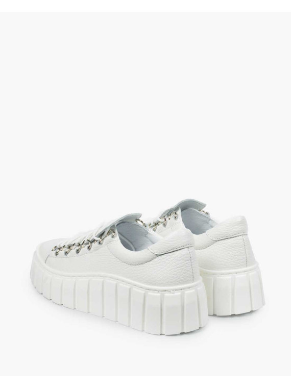 Białe trampki damskie skórzane