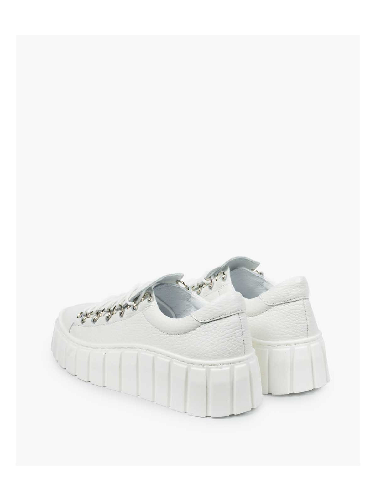 Białe trampki damskie skórzane