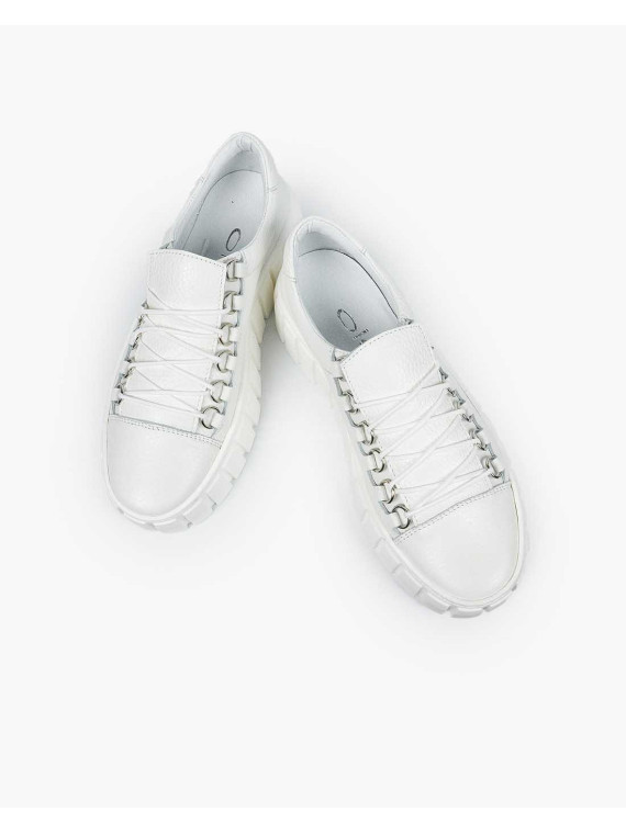 Białe trampki damskie skórzane