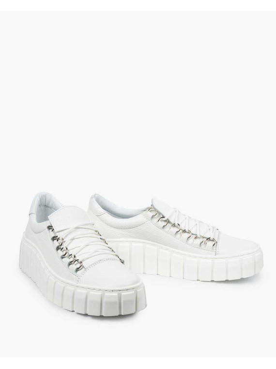 Białe trampki damskie skórzane