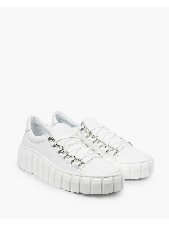 Białe trampki damskie skórzane