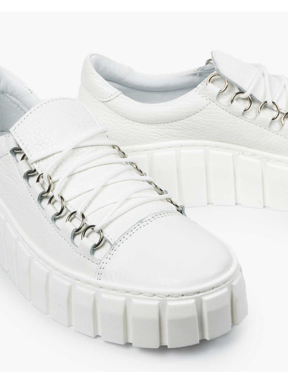 Białe trampki damskie skórzane