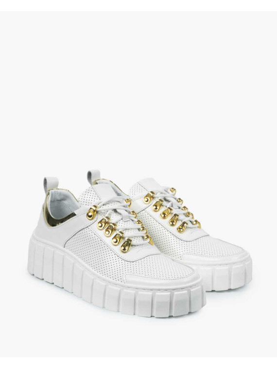 Białe trampki damskie skórzane