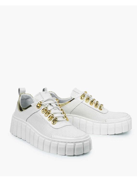 Białe trampki damskie skórzane