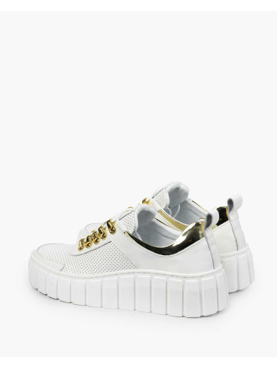 Białe trampki damskie skórzane