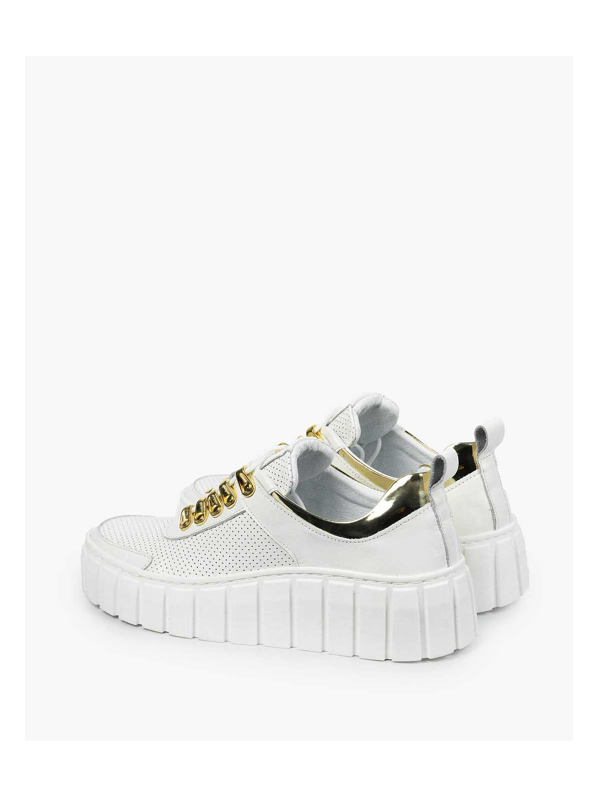 Białe trampki damskie skórzane