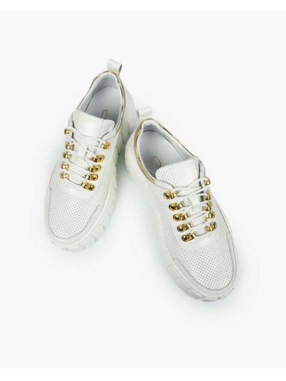 Białe trampki damskie skórzane