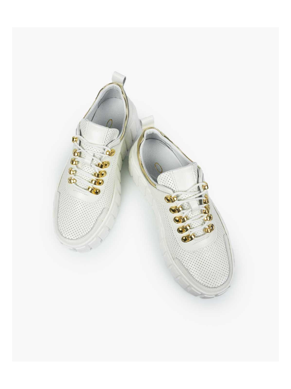 Białe trampki damskie skórzane