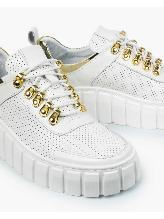 Białe trampki damskie skórzane