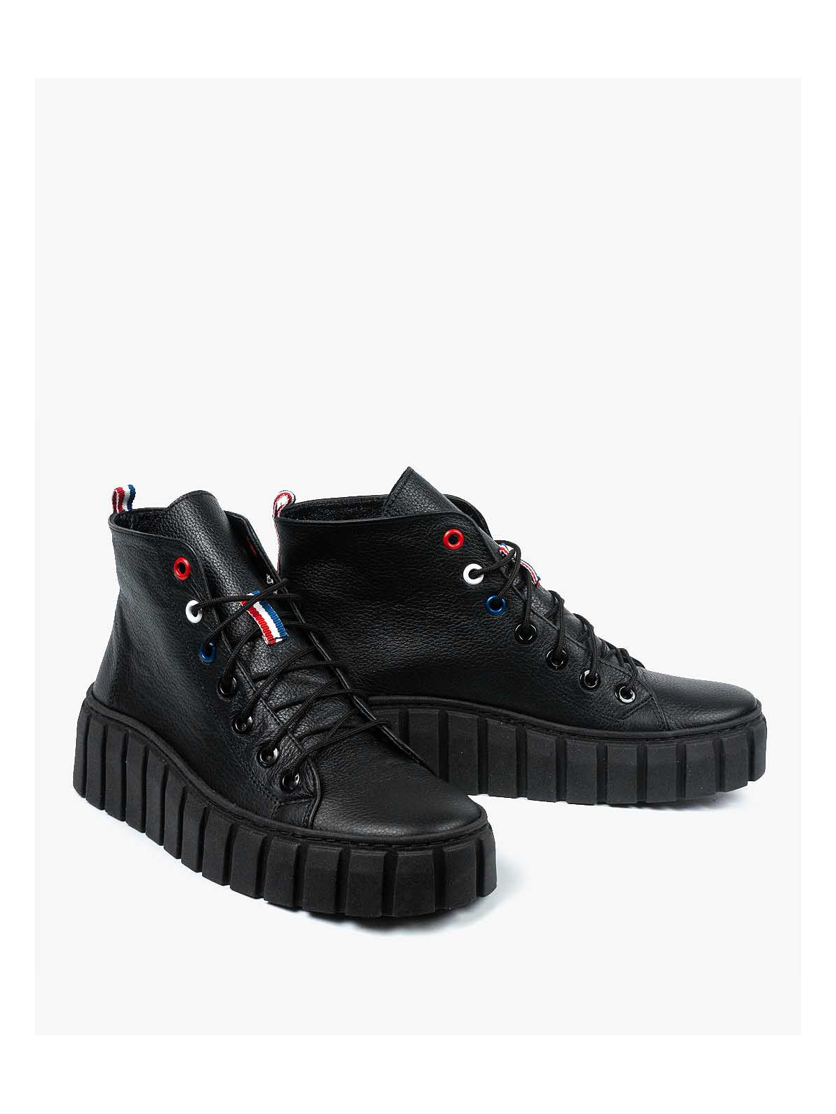 Czarne trampki damskie skórzane