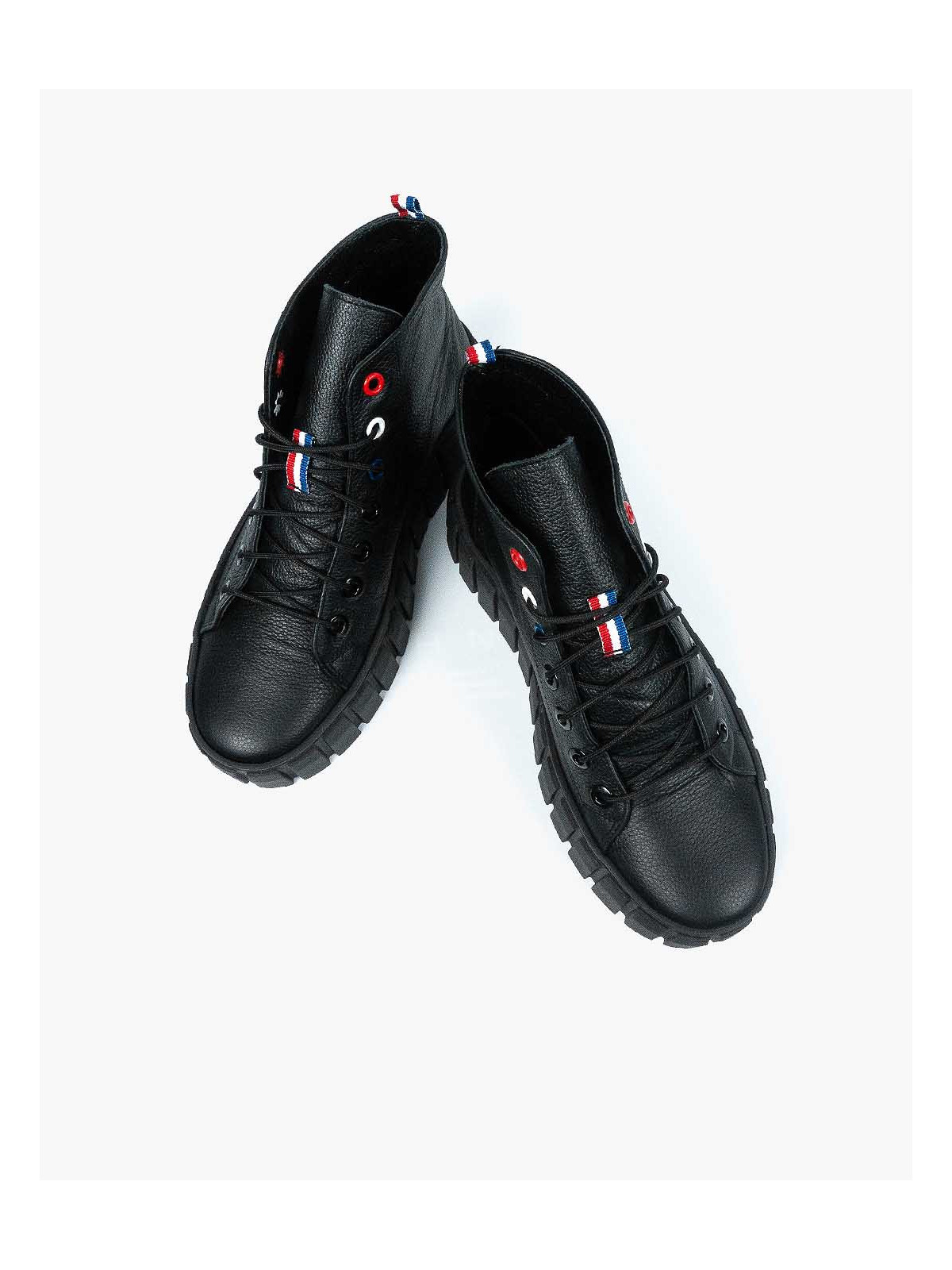 Czarne trampki damskie skórzane