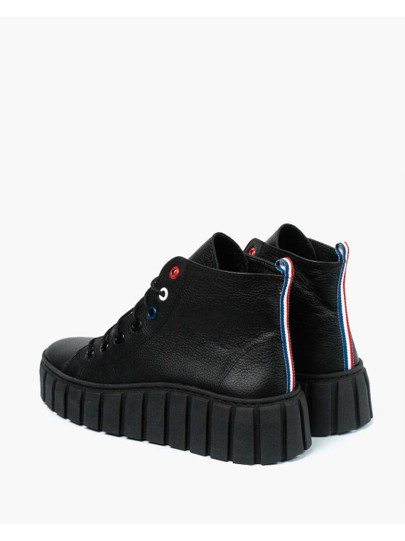 Czarne trampki damskie skórzane