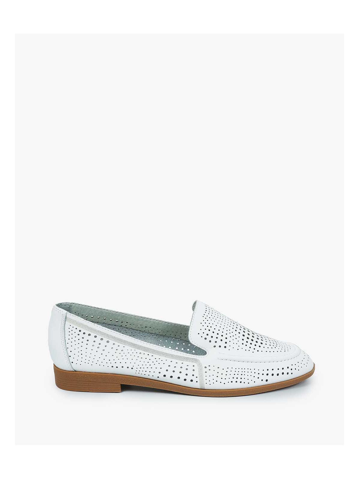 Białe mokasyny damskie skórzane