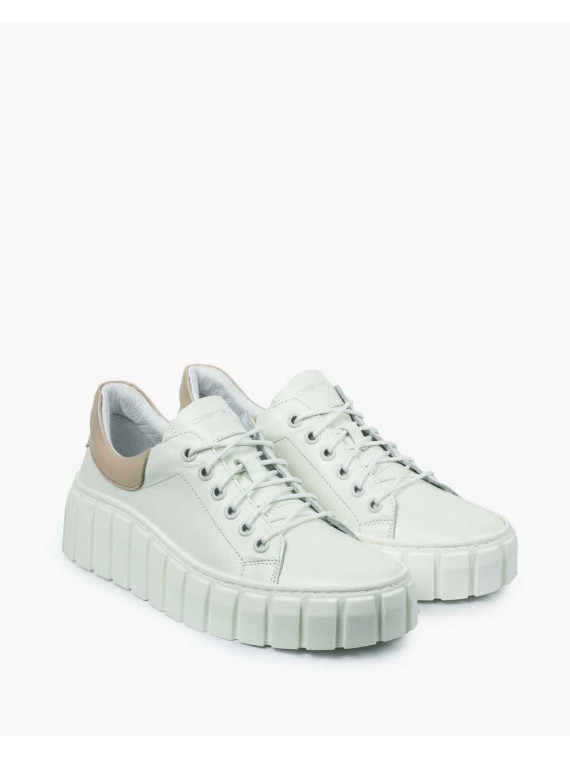 Białe trampki damskie skórzane