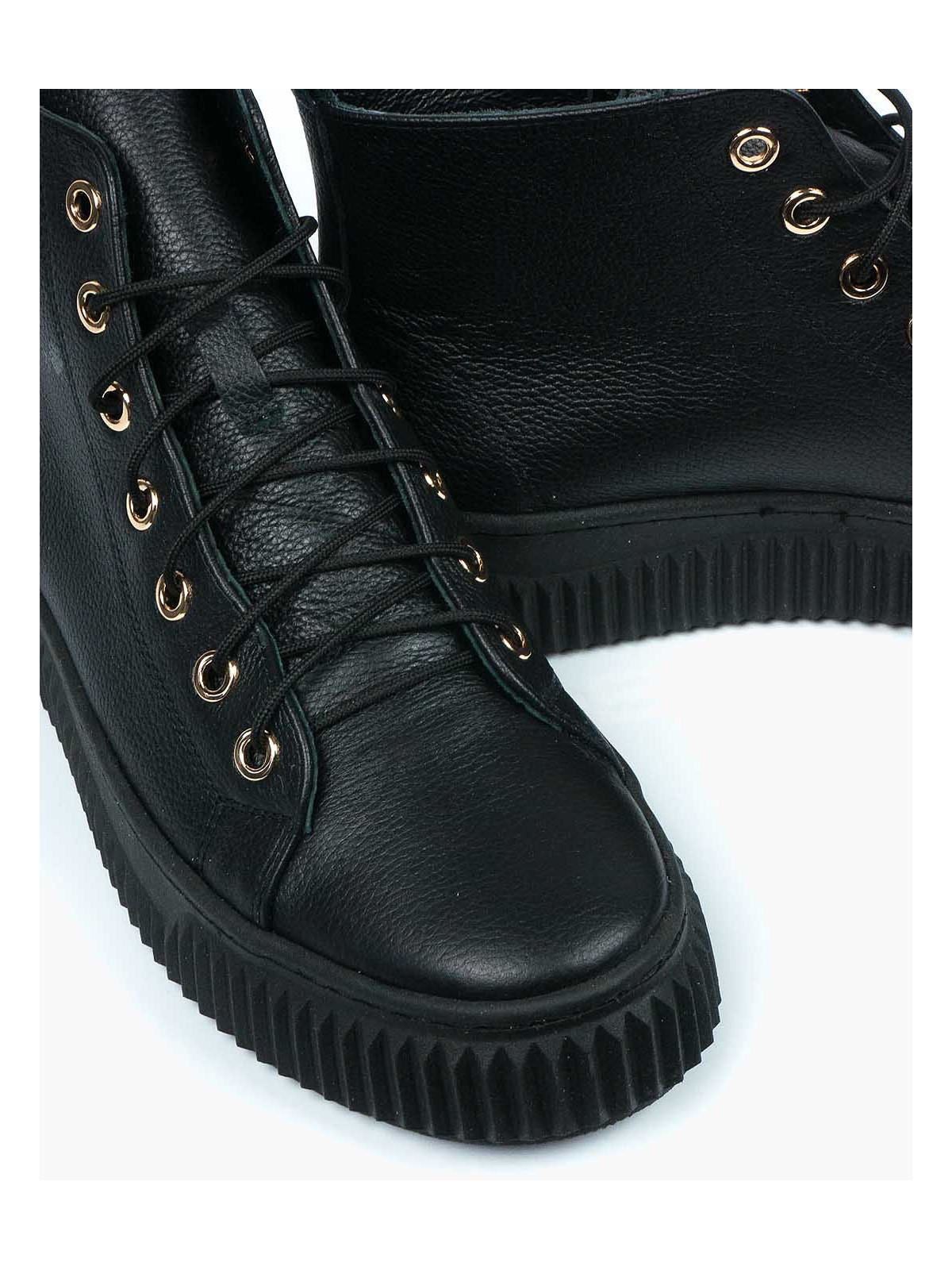 Czarne trampki damskie skórzane