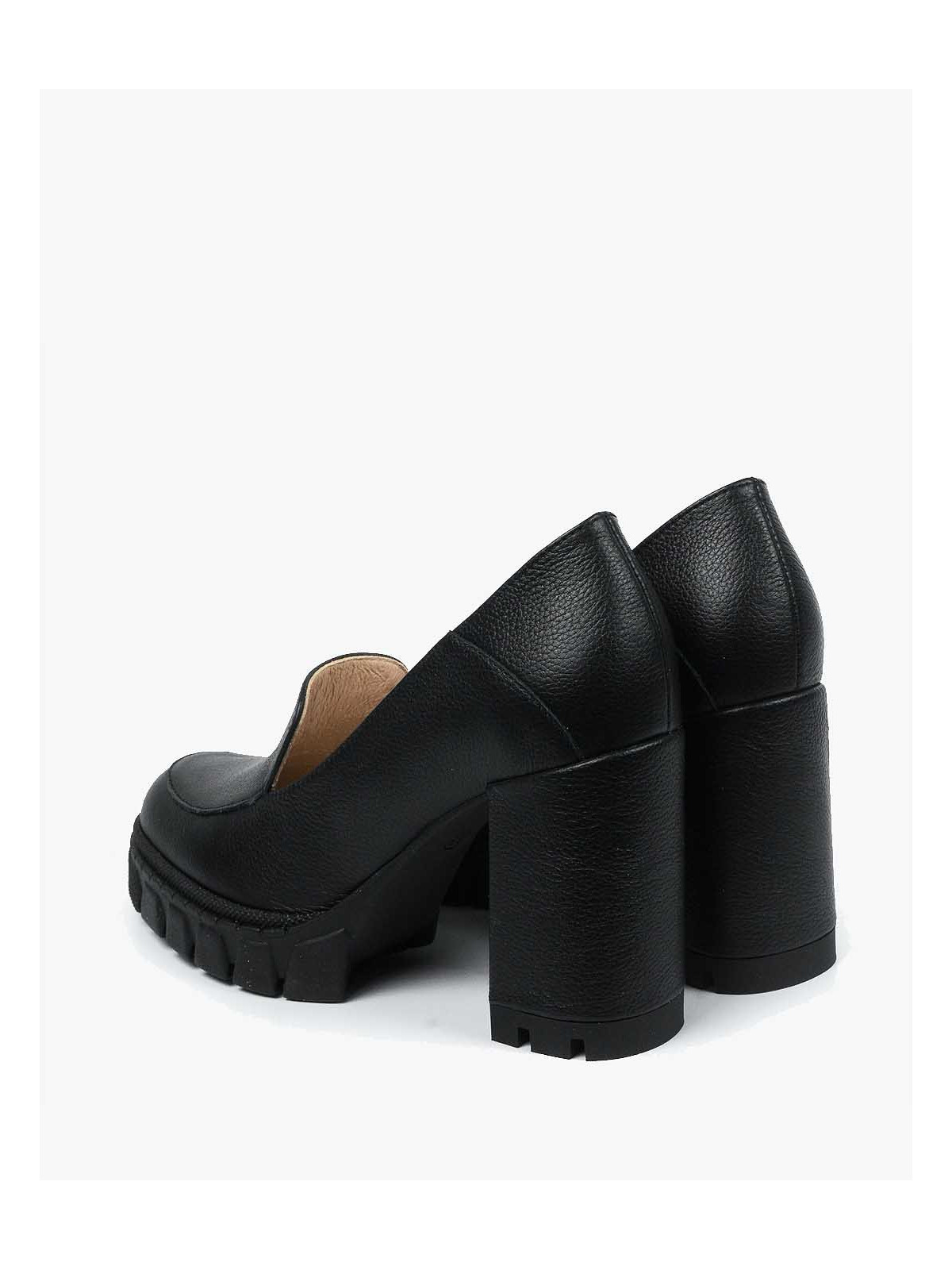 Czarne półbuty damskie skórzane