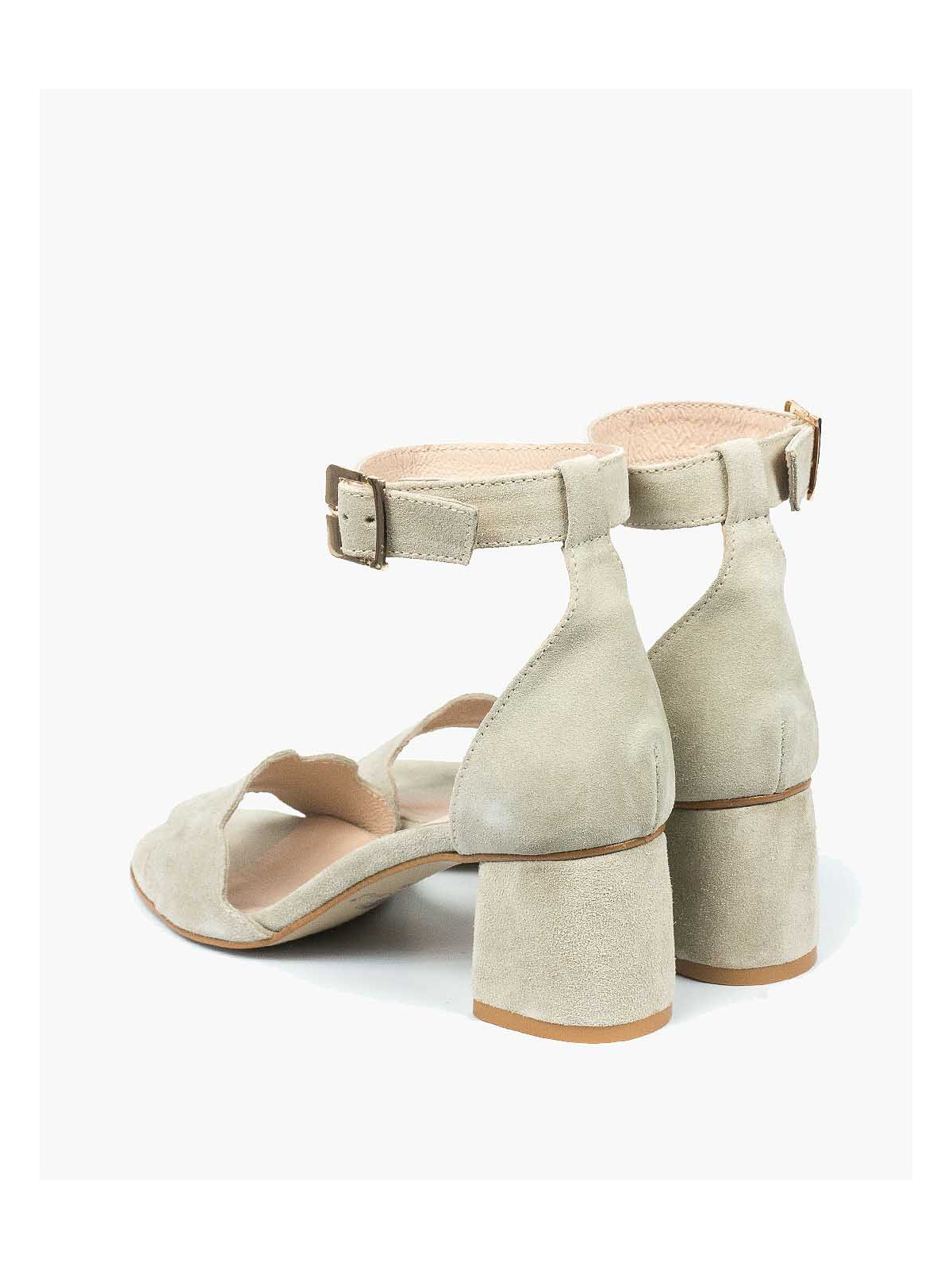 Beżowe sandały damskie skórzane