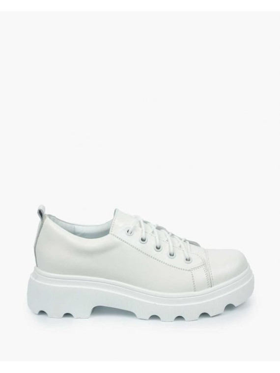 Białe trapery damskie skórzane